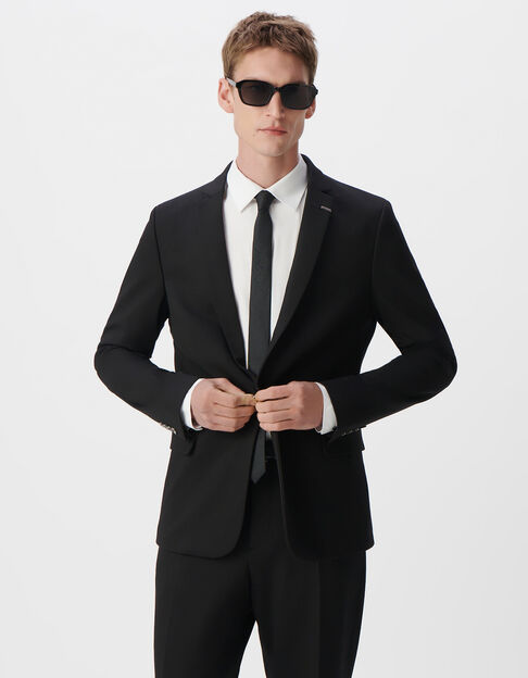 Men’s black Milano knit SLIM suit jacket - IKKS