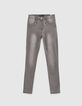Vaquero skinny gris antracita bolsillos cremallera niña-1