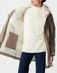 Doudoune beige capuche fourr&eacute;e Femme-4