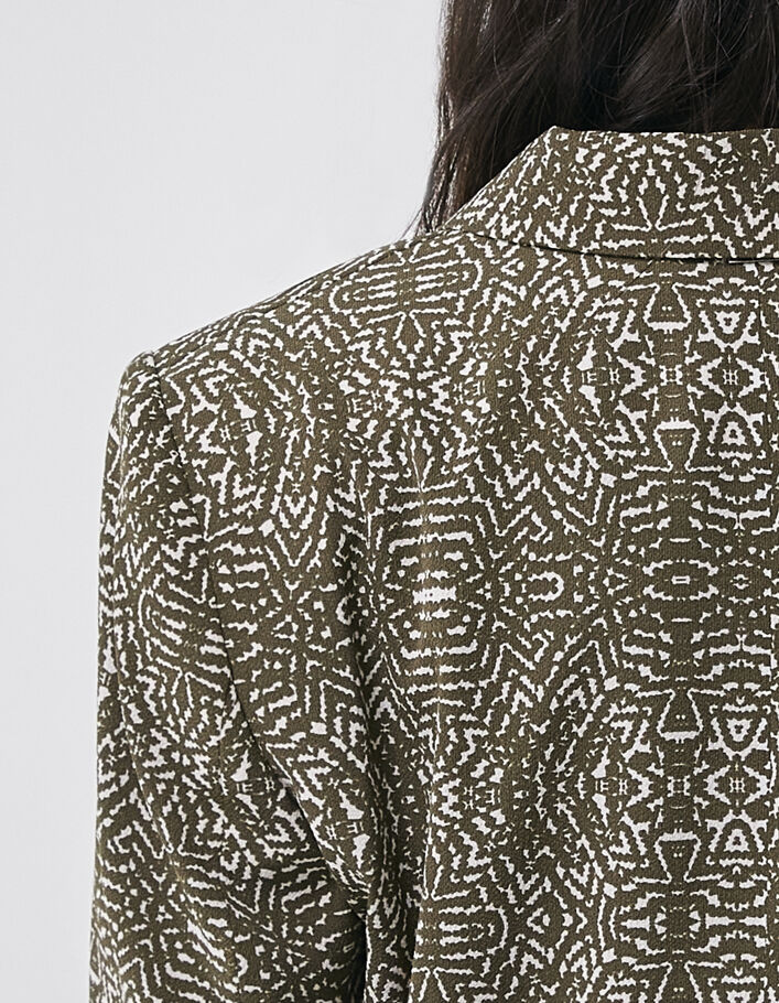 Women’s khaki decorative dotted Swiss short suit jacket - IKKS