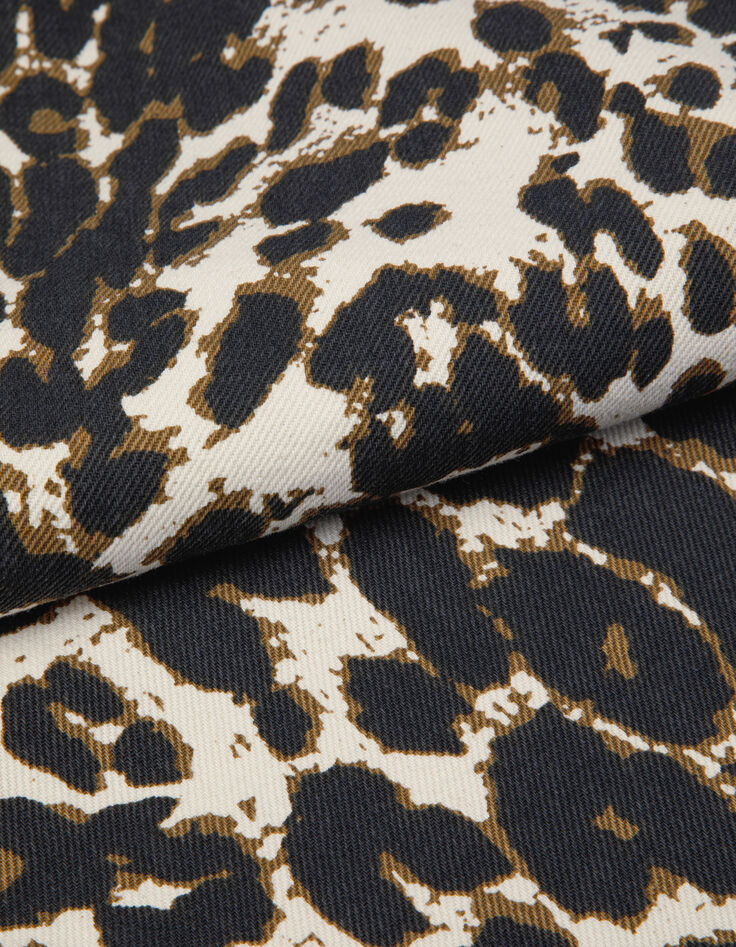 Jean droit marron &agrave; motif l&eacute;opard Anders Femme-9