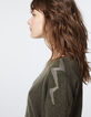 Jersey caqui aporte mohair rayos fantasía mujer-4