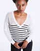 Pull marinière en laine mousseuse femme-1