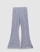 Leggings flare marine imprimé léopard-noeud fille-2