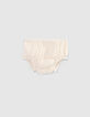 Robe écrue rayures tissées pêche et bloomer bébé fille-6