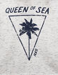 Gebroken witte sweater met kap en navy print meisjes-3