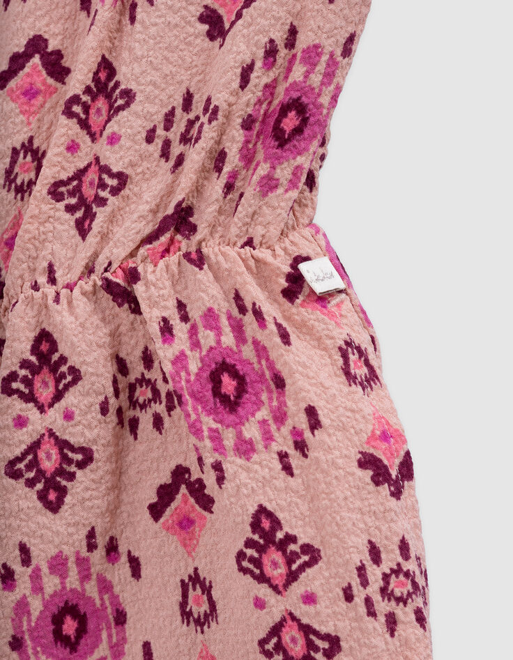 Roze korte jumpsuit maxi etnische print meisjes-7