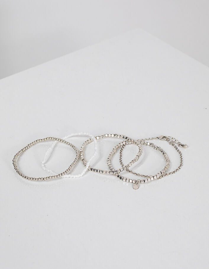 Set de 5 bracelets chainette, perles dorées et noires femme - IKKS