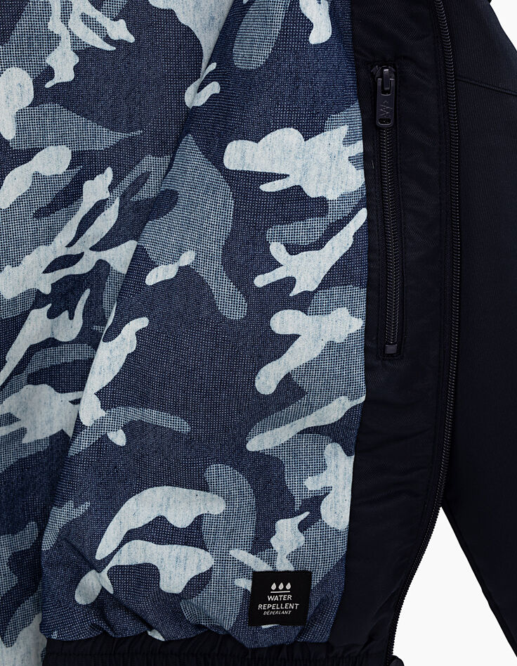 Marineblaue Jungenjacke mit Camouflagefutter-6