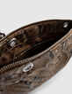 Women's gold leather python-look 1440 Reporter clutch bag-6