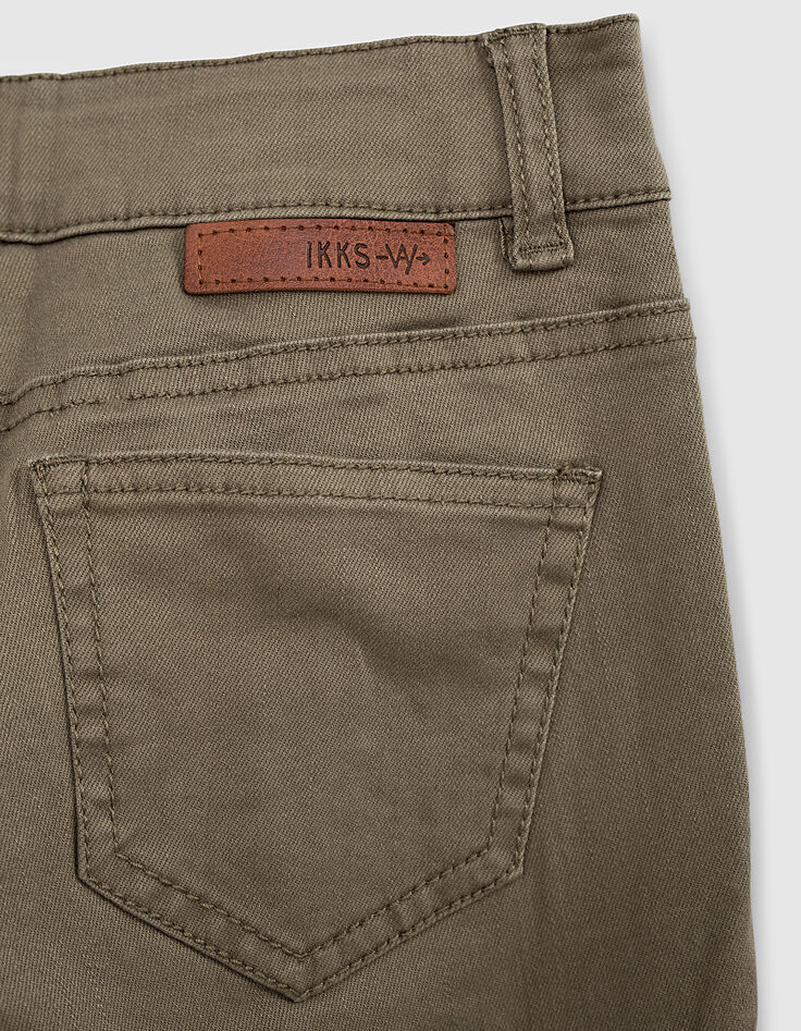 Pantalón cargo caqui de talle alto niña-5