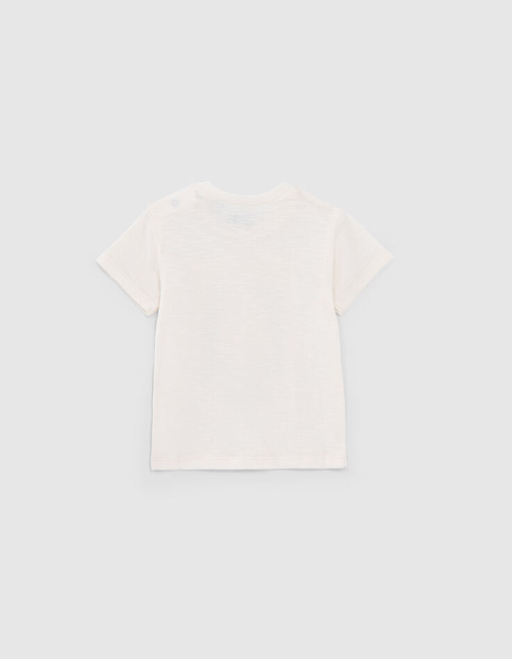 T-shirt &eacute;cru coton bio visuel bananes b&eacute;b&eacute; gar&ccedil;on-3