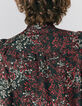 Blouse manches longues imprimé floral détail volant femme-6