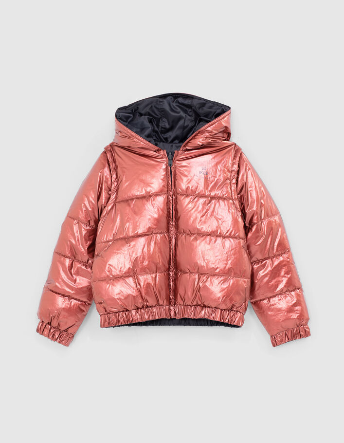 Girls’ navy and metallic red padded jacket-3