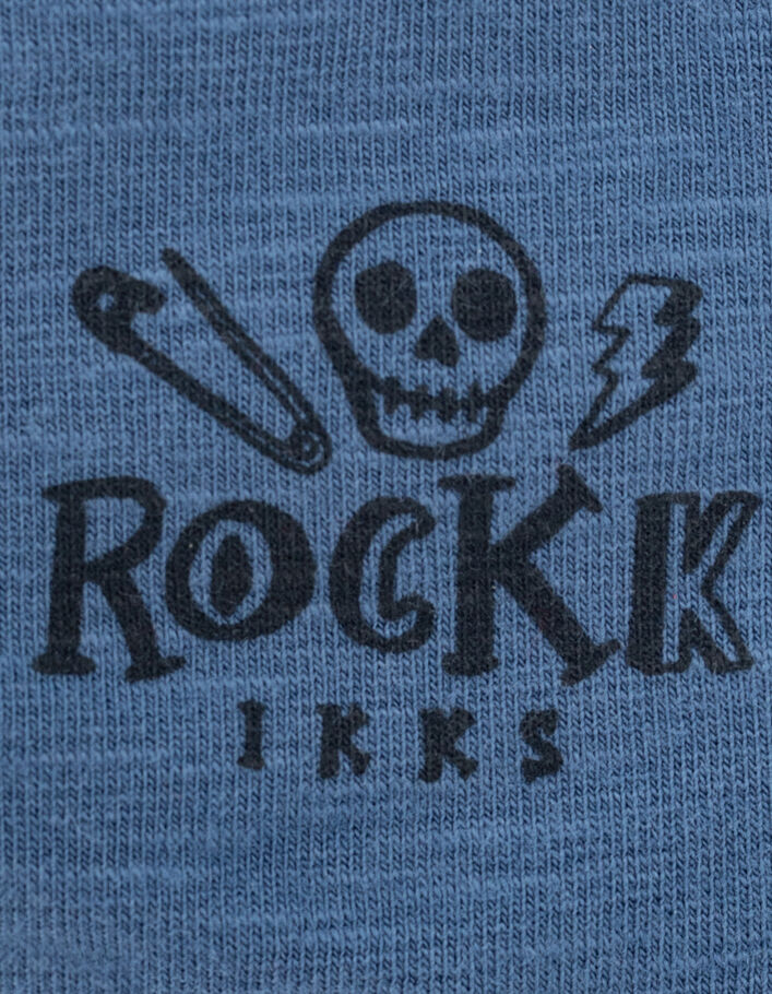 Babero azul medio print rock algodón bio bebé - IKKS