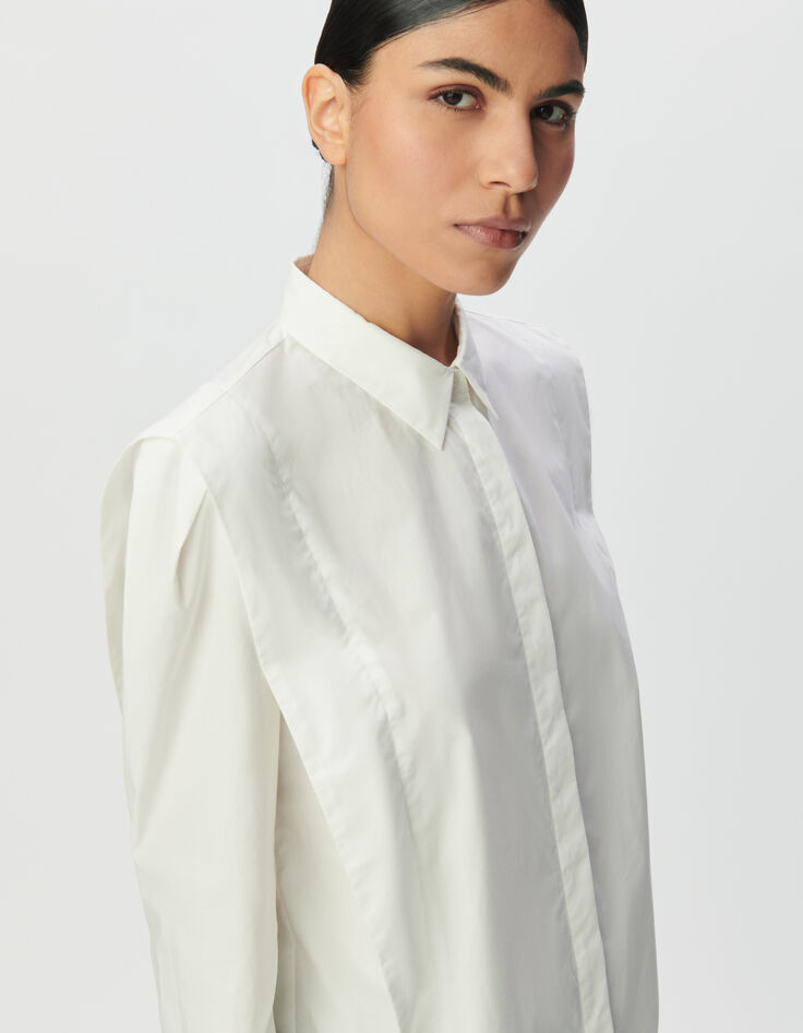 Camisa blanca cortes laterales mujer-5