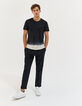 Camiseta negra efecto deep dye Hombre-5