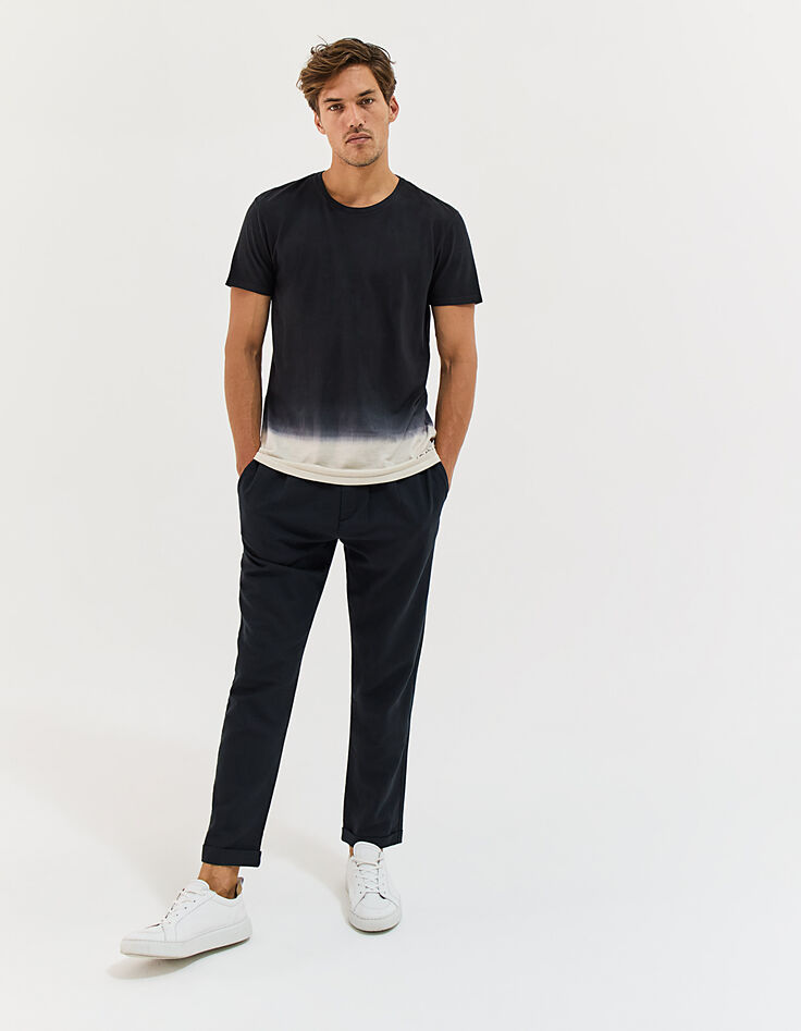 Camiseta negra efecto deep dye Hombre-5