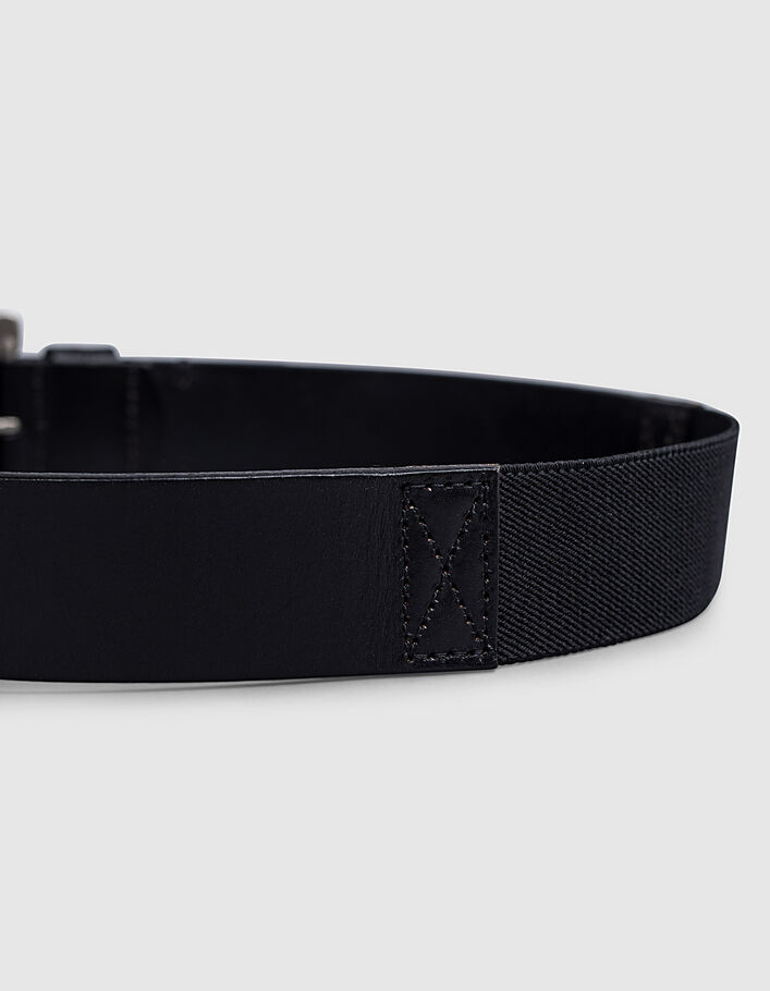 Leren damesriem met dubbele gespen en elastische taille-2