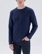 Men's navy t-shirt with blue stripes-1