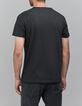 Gestreept antraciet heren-T-shirt met boodschap-2