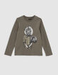 Khaki Jungenshirt mit Astronauten-L&ouml;we -1
