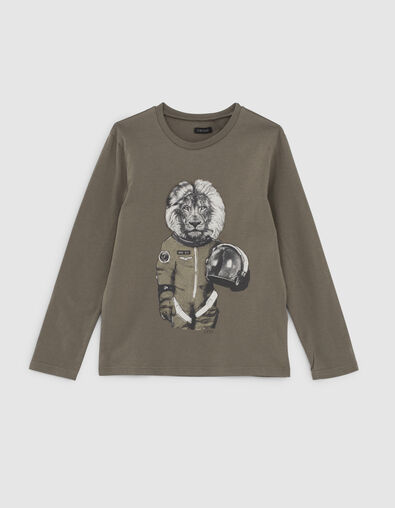 Khaki Jungenshirt mit Astronauten-L&ouml;we  - IKKS