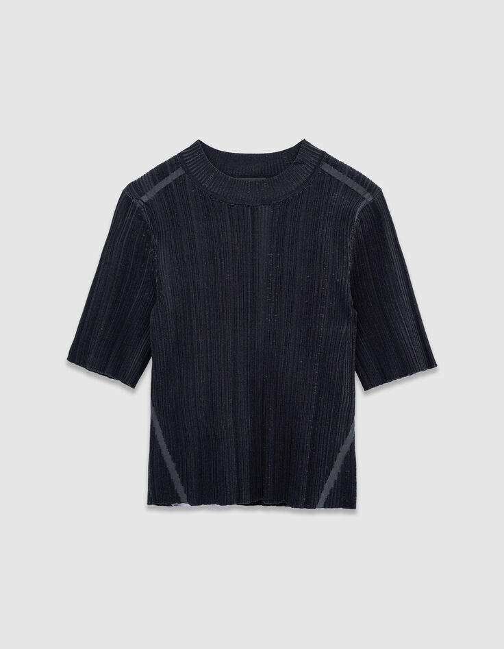 Women’s black knit striped figure-hugging sweater-5 Women’s black knit striped figure-hugging sweater-5