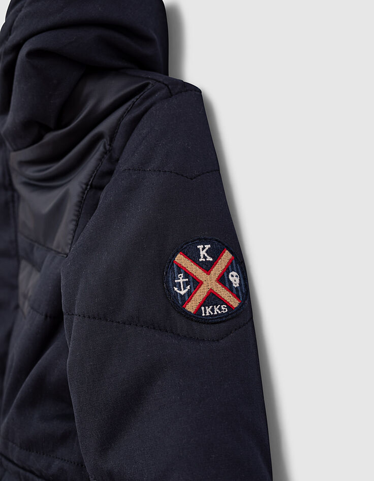 Parka navy à capuche garnissage recyclé bébé garçon -6