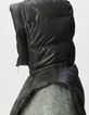 Capuche doudoune noire nylon matelassé Femme-4 Capuche doudoune noire nylon matelassé Femme-4