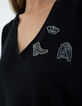 Women’s set of 3 Crown/Combat Boots/Biker Jacket brooches-5