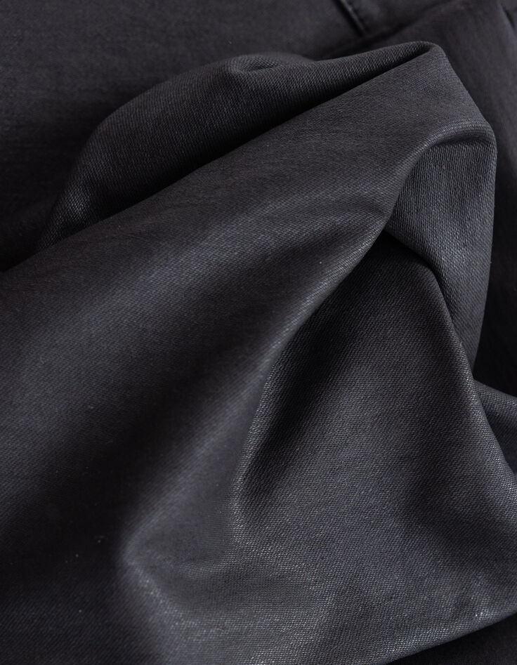 Jean bootcut noir enduit taille haute Femme-7