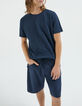 Marineblaues Herren-T-Shirt aus SEAWOOL&reg; Piqu&eacute;-2