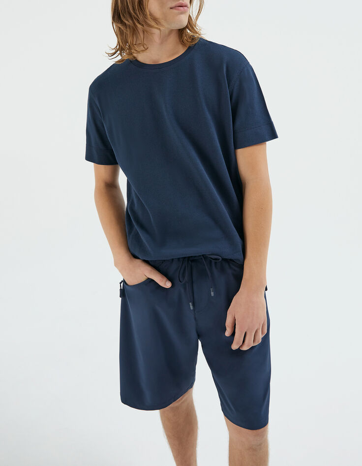 Marineblaues Herren-T-Shirt aus SEAWOOL&reg; Piqu&eacute;-2