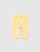 Hellgelbe Jeans mit Naht vorne für Babyjungen-1