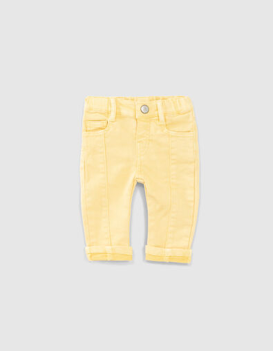 Lichtgele jeans met naad vooraan babyjongens - IKKS