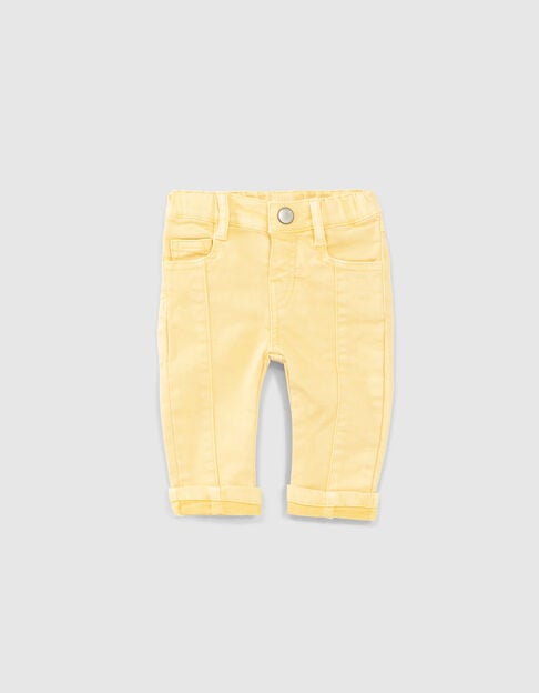 Lichtgele jeans met naad vooraan babyjongens - IKKS