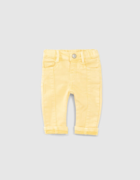 Baby boys’ light yellow jeans with seam down front - IKKS