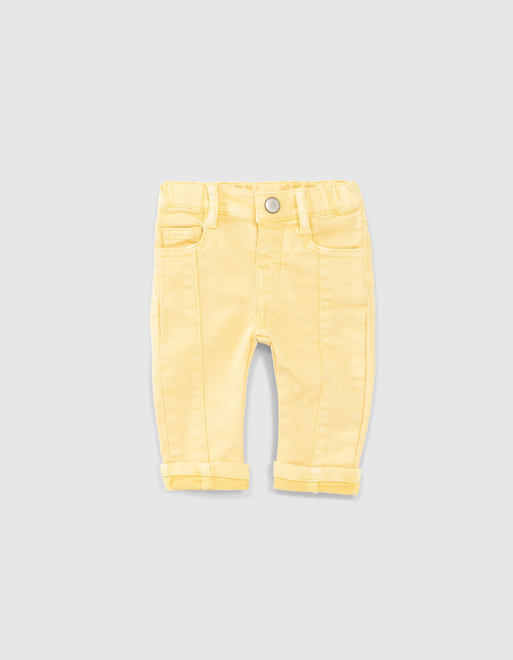 Hellgelbe Jeans mit Naht vorne für Babyjungen-1
