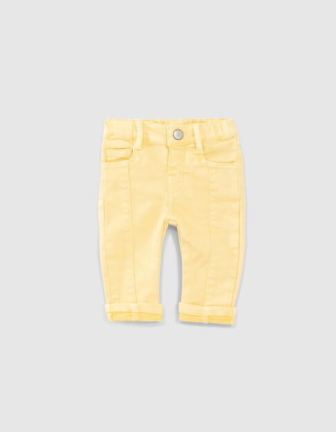 Baby boys’ light yellow jeans with seam down front