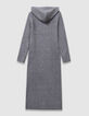 Vestido capucha gris punto acanalado niña-7