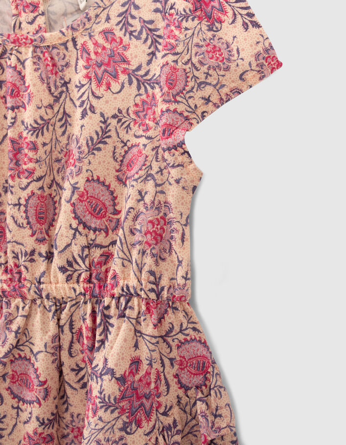 Rosa Kleid mit Paisley-Blumenprint für Babymädchen - IKKS