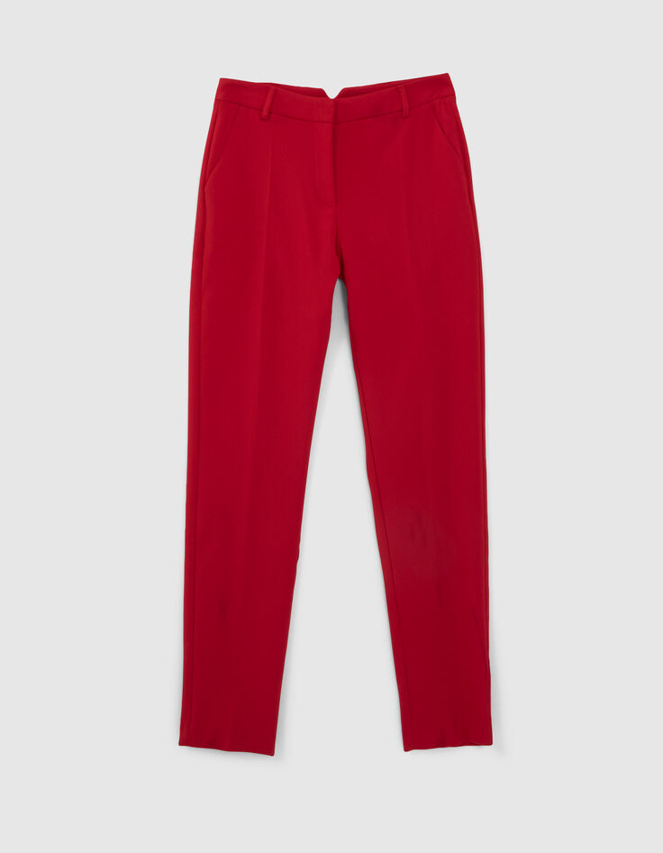 Women's poppy red suit trousers-4