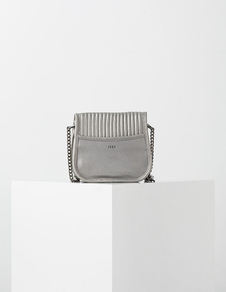 Women’s The Cameraboy silver smooth leather bag-3
