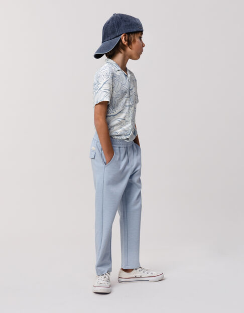Pantalon de costume bleu maille chinée garçon - IKKS