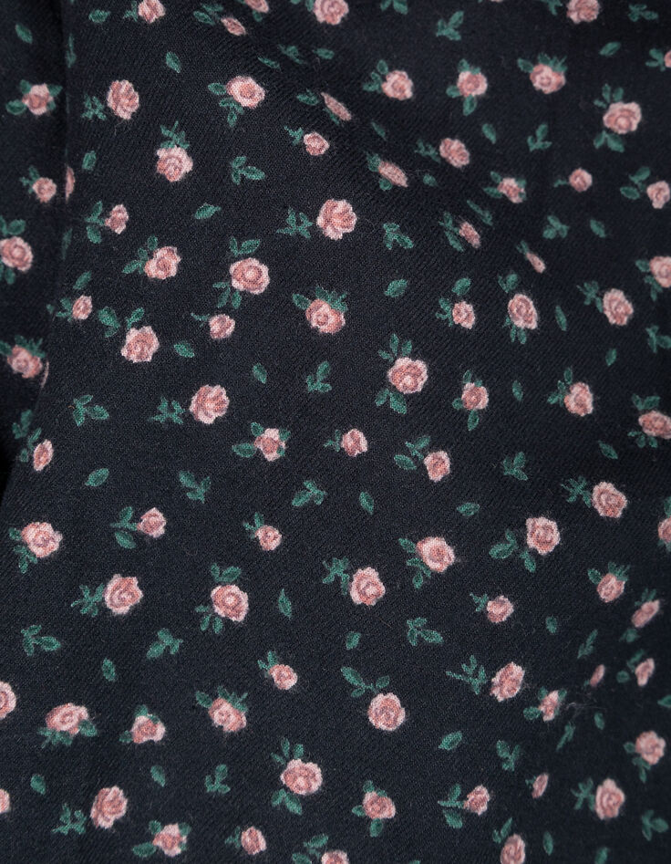 Zwarte blouse print miniroosjes meisjes-9