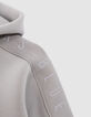 Cardigan relaxed gris zippé molleton néoprène garçon-7