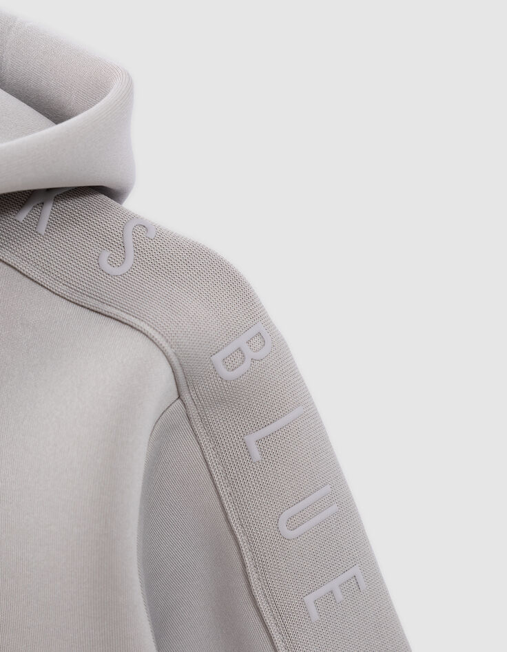 Cardigan relaxed gris zippé molleton néoprène garçon-7