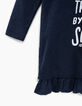 Girls’ navy slogan glitter sweatshirt dress-6