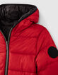 Doudoune réversible noire et rouge garçon -7